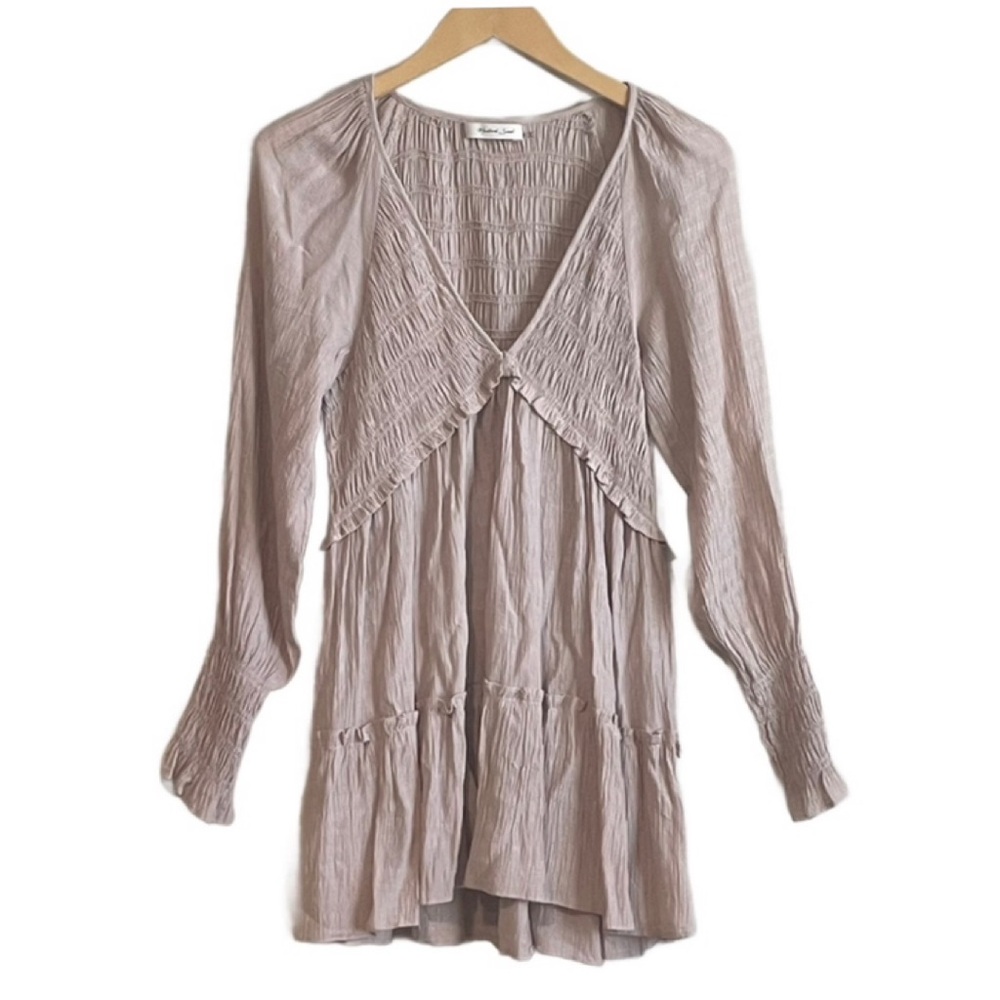 NWOT Mustard Seed Ruffled V Neck Boho Festival Peasant Dress Sz M